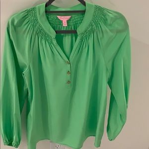 Silk Lime green Lilly Pulitzer blouse